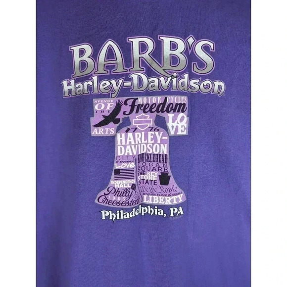Womens Large Barb's Philadelphia Harley-Davidson Short Sleeve T-Shirt - Picture 4 of 7